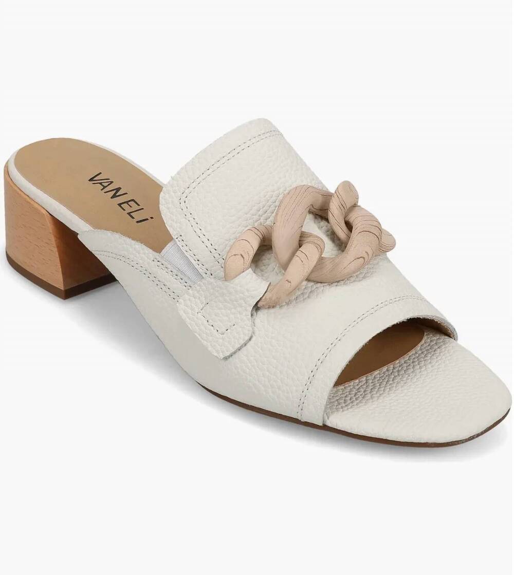 NEW VANELI women's cannia sandal in white milled calf